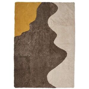 Natures Collection New Zealand Sheepskin River Design Rug 200x300 cm - Yellow/Cappuccino/Pearl