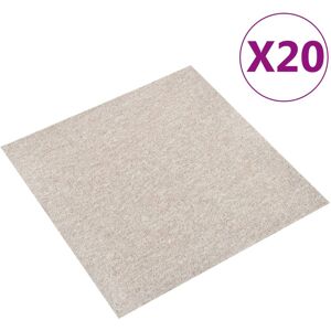 vidaXL tæppefliser 20 stk. 5 m² 50x50 cm lys beige