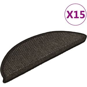 vidaXL selvklæbende trappemåtter 15 stk. 56x17x3cm sisal-look antracit