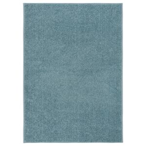 vidaXL gulvtæppe 120x170 cm kort luv blå