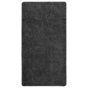 vidaXL shaggy gulvtæppe 80x150 cm skridsikker mørkegrå