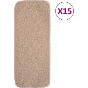 vidaXL skridsikre trappemåtter 15 stk. 60x25 cm rektangulær beige