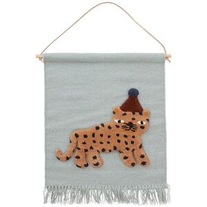 Oyoy Vægtæppe - 68x50 Cm - Leopard - Dusty Blue - Oyoy - Onesize - Tæppe