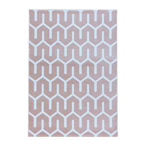 Costa Kortluvet tæppe Geometrisk - Pink - 160x230