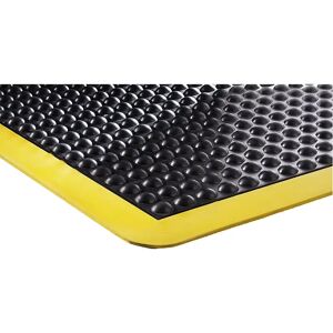 COBA Estera antifatiga Bubblemat safety, L x A x H 900 x 600 x 14 mm, amarillo-negro, elemento inicial / final