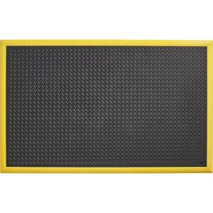 NOTRAX Estera antifatiga Diamond Flex™, L x A 1630 x 1020 mm, negro / amarillo