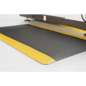 COBA Estera antifatiga DECKPLATE, pieza cortada, negro / amarillo, m lineal x 1200 mm, máx. 18,3 m