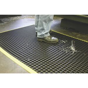 COBA Estera antifatiga mat® Workstation, con bordes amarillos biselados, L x A 1500 x 1000 mm