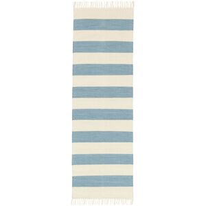 RugVista Cotton stripe Alfombra - Azul claro 80x250