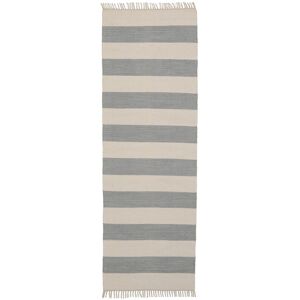 RugVista Cotton stripe Alfombra - Gris / Blanco crudo 80x250