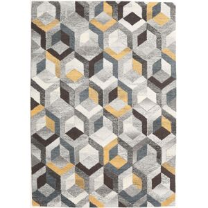 RugVista Cube Alfombra - Gris / Dorado 160x230