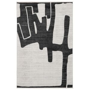 RugVista Art field Alfombra - Negro / Blanco 140x200