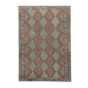 Anudada a mano . Origen: Afghanistan Kilim Afghan Old style Alfombra 202x291