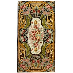 Anudada a mano . Origen: Moldova Rose Kilim Old Alfombra 194x366