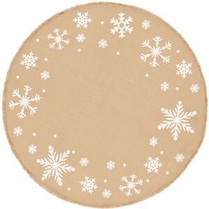 RugVista Snowflakes Alfombra - Beige / Blanco  Ø 120