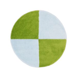 RugVista Sandro Block alfombrilla de baño - Verde claro / Azul claro  Ø 75