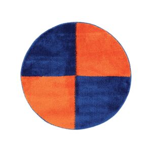 RugVista Sandro Block alfombrilla de baño - Azul / Naranja  Ø 75