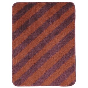 RugVista Bianca Stripe alfombrilla de baño - Púrpura oscuro / Terracota 50x67