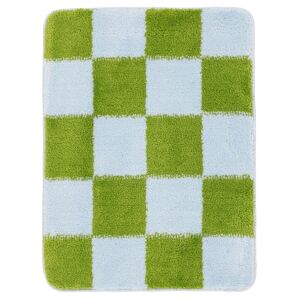 RugVista Luca Chess alfombrilla de baño - Verde claro / Azul claro 50x67