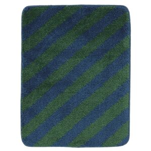 RugVista Bianca Stripe alfombrilla de baño - Azul Oscuro / Verde Oscuro 50x67