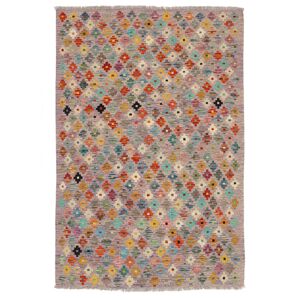 Anudada a mano . Origen: Afghanistan Kilim Afghan Old style Alfombra 126x187