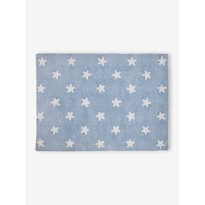 Alfombra de algodón lavable rectangular con estrellas LORENA CANALS azul
