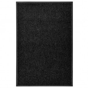 vidaXL Felpudo Lavable Negro 60x90 Cm