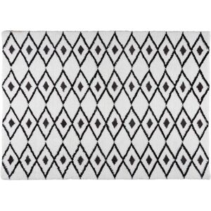 Maisons du Monde Alfombra bereber blanca y negra 140x200 cm