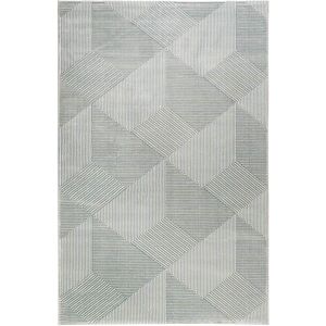 Esprit Alfombra tejida con relieve geométrico beige y verde 170x120