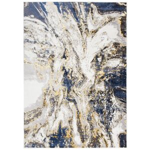 Tapiso Alfombra de salón crema oro azul gris 140 x 200 cm