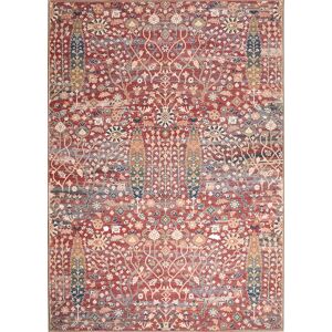 Nazar Alfombra lavable con flores - rojo 200x290cm