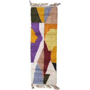 AFK Alfombra de pasillo bereber marroquí de pura lana 83 x 254 cm