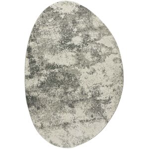 Atticgo Alfombra reciclada con forma orgánica en tonos gris, 155X230 cm
