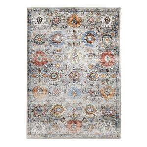 The Deco Factory Alfombra efecto vintage con motivos ornamentales gris 160x230