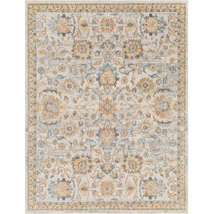 Surya Alfombra vintage lavable en lavadora gris/amarillo 200x275