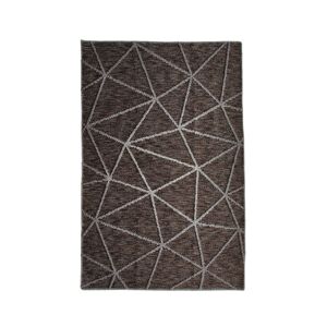 The Deco Factory Alfombra polipropileno/algodón, triángulos marrón, 160x230