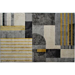 The Deco Factory Alfombra estilo art déco gris amarillo 120x170