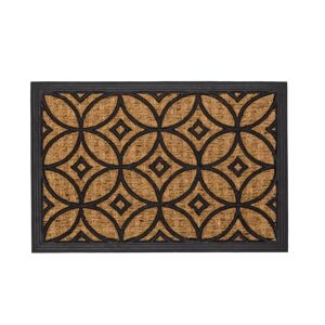 LOLAhome Felpudo antideslizante mosaico de fibra de coco natural de 60x40 cm