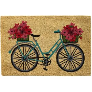 LOLAhome Felpudo bicicleta antideslizante de fibra de coco natural de 60x40 cm