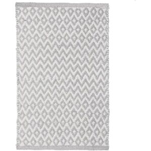 LOLAhome Alfombra pie de cama gris de algodón de 80x50 cm