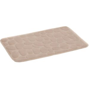 LOLAhome Alfombra de baño piedras antideslizante beige de tela de microfibra de 60x40 cm