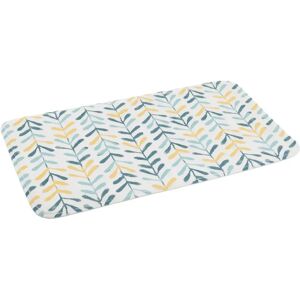 LOLAhome Alfombra de baño antideslizante de hojas amarilla y azul de tela de microfibra de 70x45 cm