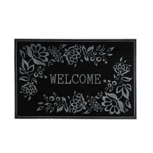 LOLAhome Felpudo antideslizante Welcome plateado de goma de 60x40 cm