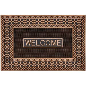 LOLAhome Felpudo antideslizante Welcome dorado de goma de 60x40 cm