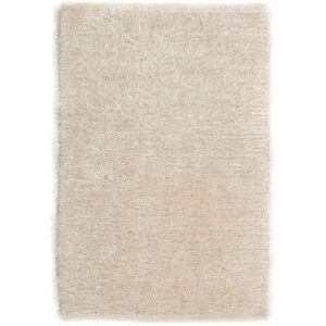 LOLAhome Alfombra de pelo beige de microfibra de 80x50 cm