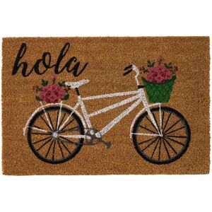 LOLAhome Felpudo antideslizante de bicicleta marrón de fibra de cocode 60x40 cm