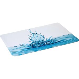 LOLAhome Alfombra de baño antideslizante gota azul de microfibra de 70x45 cm