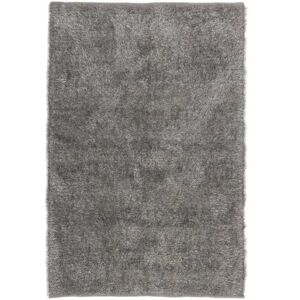 LOLAhome Alfombra de pelo gris de microfibra de 200x140 cm