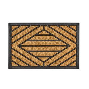 LOLAhome Felpudo mosaico geométrico de fibra natural de coco de 60x40 cm