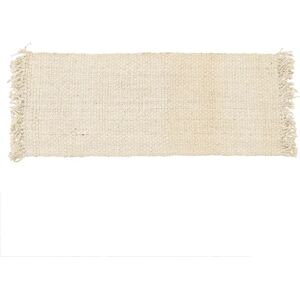 LOLAhome Alfombra con flecos beige de yute de 70x170 cm